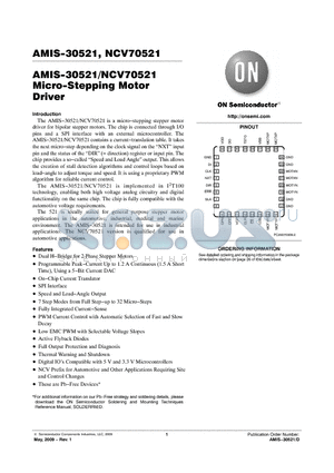 AMIS-30521 datasheet - Micro-Stepping Motor Driver
