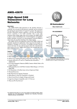 AMIS-42670 datasheet - High-Speed CAN Transceiver for Long Networks