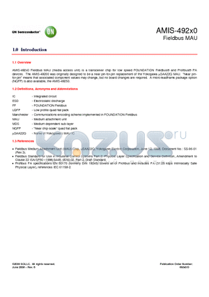 AMIS-49200-XTP datasheet - Fieldbus MAU