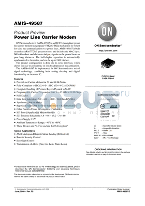 AMIS-49587 datasheet - Power Line Carrier Modem