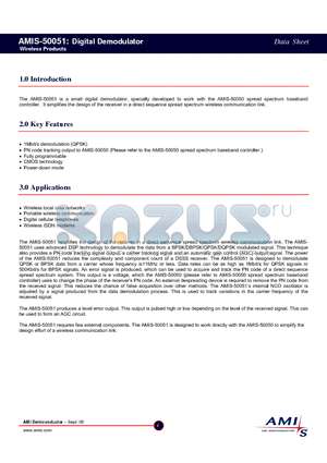 AMIS-50051 datasheet - Digital Demodulator