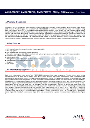 AMIS-710227 datasheet - 200dpi CIS Module