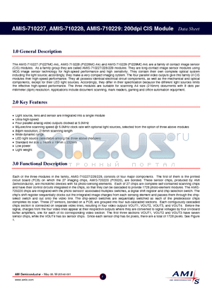 AMIS-710229 datasheet - 200dpi CIS Module