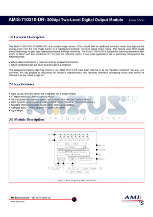 AMIS-710310 datasheet - 300dpi Two-Level Digital Output Module