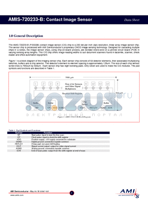 AMIS-720233 datasheet - Contact Image Sensor