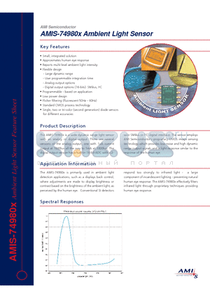 AMIS-74980X datasheet - Ambient Light Sensor