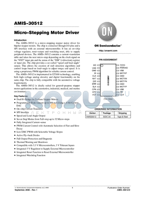 AMIS30512 datasheet - Micro-Stepping Motor Driver