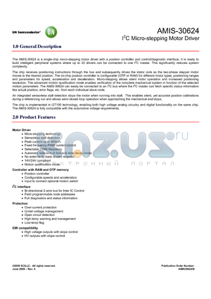 AMIS30624C6244G datasheet - I2C Micro-stepping Motor Driver