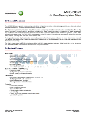 AMIS30623C6239RG datasheet - LIN Micro-Stepping Motor Driver