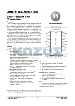 AMIS41682CANM1RG datasheet - Fault Tolerant CAN Transceiver