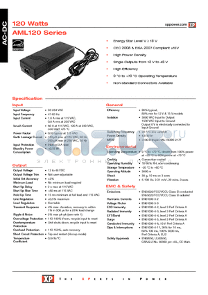 AML120PS19 datasheet - AC-DC Power Supplies