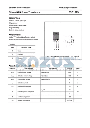 2SD1879 datasheet - Silicon NPN Power Transistors