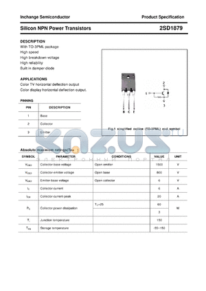 2SD1879 datasheet - Silicon NPN Power Transistors