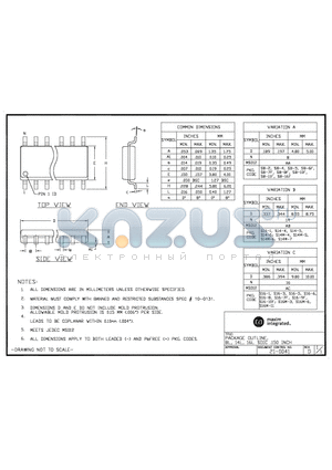21-0041 datasheet - PACKAGE OUTLINE, 8L, 14L, 16L SOIC, 150INCH
