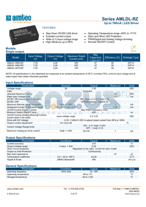 AMLDL-RZ datasheet - Up to 700mA | LED Driver