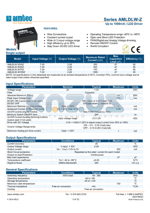 AMLDLW-Z_13 datasheet - Up to 1000mA | LED Driver