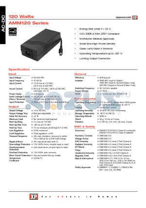 AMM120PS15 datasheet - AC-DC Power Supplies