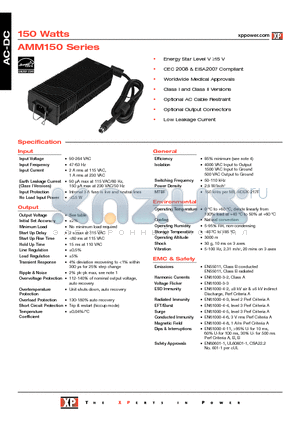 AMM150PS27 datasheet - AC-DC Power Supplies