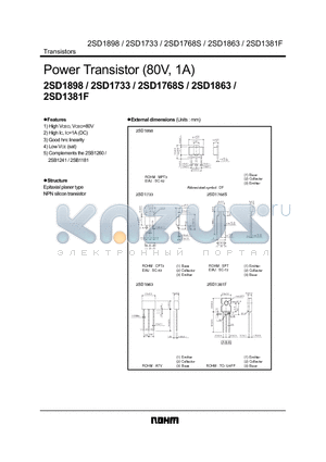 2SD1898 datasheet - Power Transistor (80V, 1A)