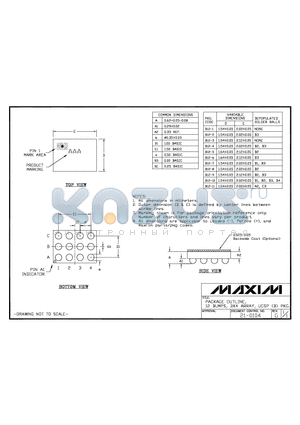 21-0104 datasheet - PACKAGE OUTLINE, 12BUMPS, 3*4ARRAY, UCSP(B)PKG.