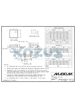 21-0382 datasheet - PACKAGE OUTLINE, 6L TSOC