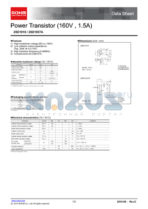 2SD1918_10 datasheet - Power Transistor (160V , 1.5A)