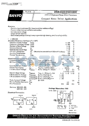 2SD1997 datasheet - Compact Motor Driver Applications