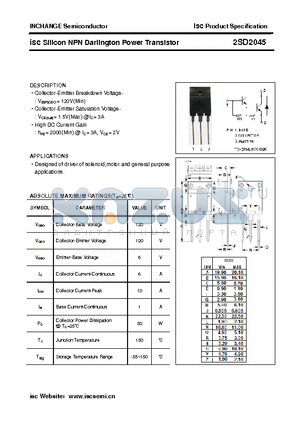 2SD2045 datasheet - isc Silicon NPN Darlington Power Transistor