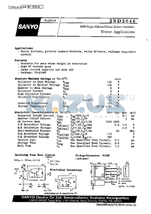 2SD2048 datasheet - Driver Applications