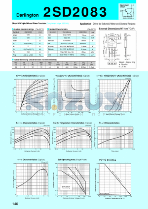 2SD2083 datasheet - Silicon NPN Triple Diffused Planar Transistor(Driver for Solenoid, Motor and General Purpose)