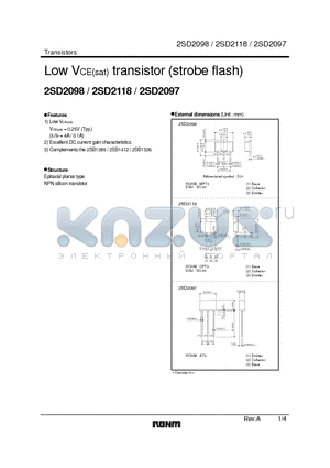 2SD2098_1 datasheet - Low VCE(sat) transistor (strobe flash)