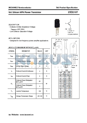 2SD2107 datasheet - isc Silicon NPN Power Transistor