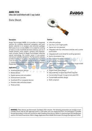 AMRX-1510-2BWA datasheet - Ultra-slim Scroll Wheel with 5-way Switch