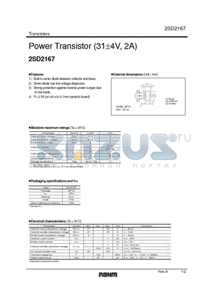 2SD2167 datasheet - Power Transistor (31/-4V, 2A)