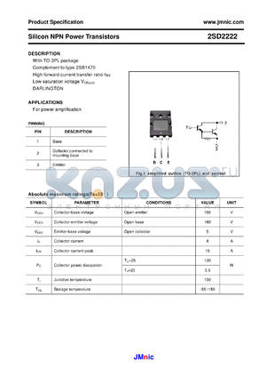 2SD2222 datasheet - Silicon NPN Power Transistors