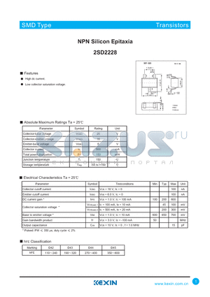 2SD2228 datasheet - NPN Silicon Epitaxia