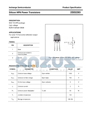 2SD2293 datasheet - Silicon NPN Power Transistors