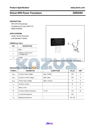 2SD2401 datasheet - Silicon NPN Power Transistors