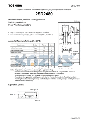 2SD2480_06 datasheet - Micro Motor Drive, Hammer Drive Applications