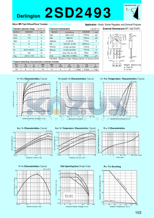 2SD2493 datasheet - Silicon NPN Triple Diffused Planar Transistor(Audio, Series Regulator and General Purpose)