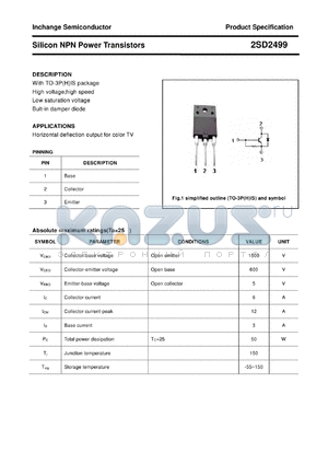2SD2499 datasheet - Silicon NPN Power Transistors