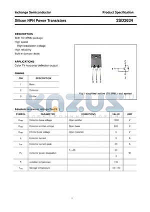 2SD2634 datasheet - Silicon NPN Power Transistors