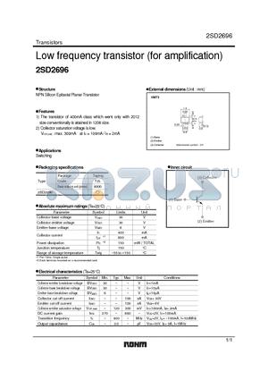 2SD2696 datasheet - Low frequency transistor (for amplification)