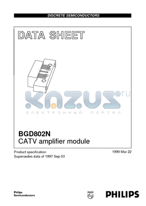 BGD802N datasheet - CATV amplifier module