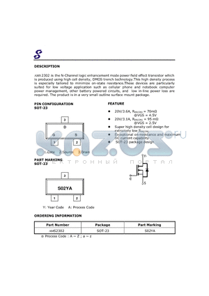 AMS2302 datasheet - Exceptional on-resistance and maximum DC current capability