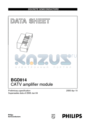 BGD814 datasheet - CATV amplifier module