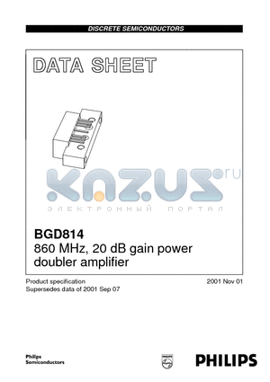 BGD814_01 datasheet - 860 MHz, 20 dB gain power doubler amplifier