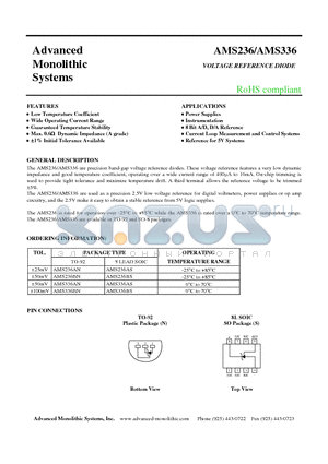 AMS236AN datasheet - VOLTAGE REFERENCE DIODE