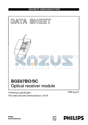 BGE67BO datasheet - Optical receiver module