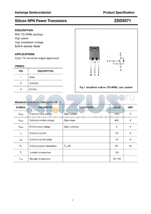 2SD5071 datasheet - Silicon NPN Power Transistors